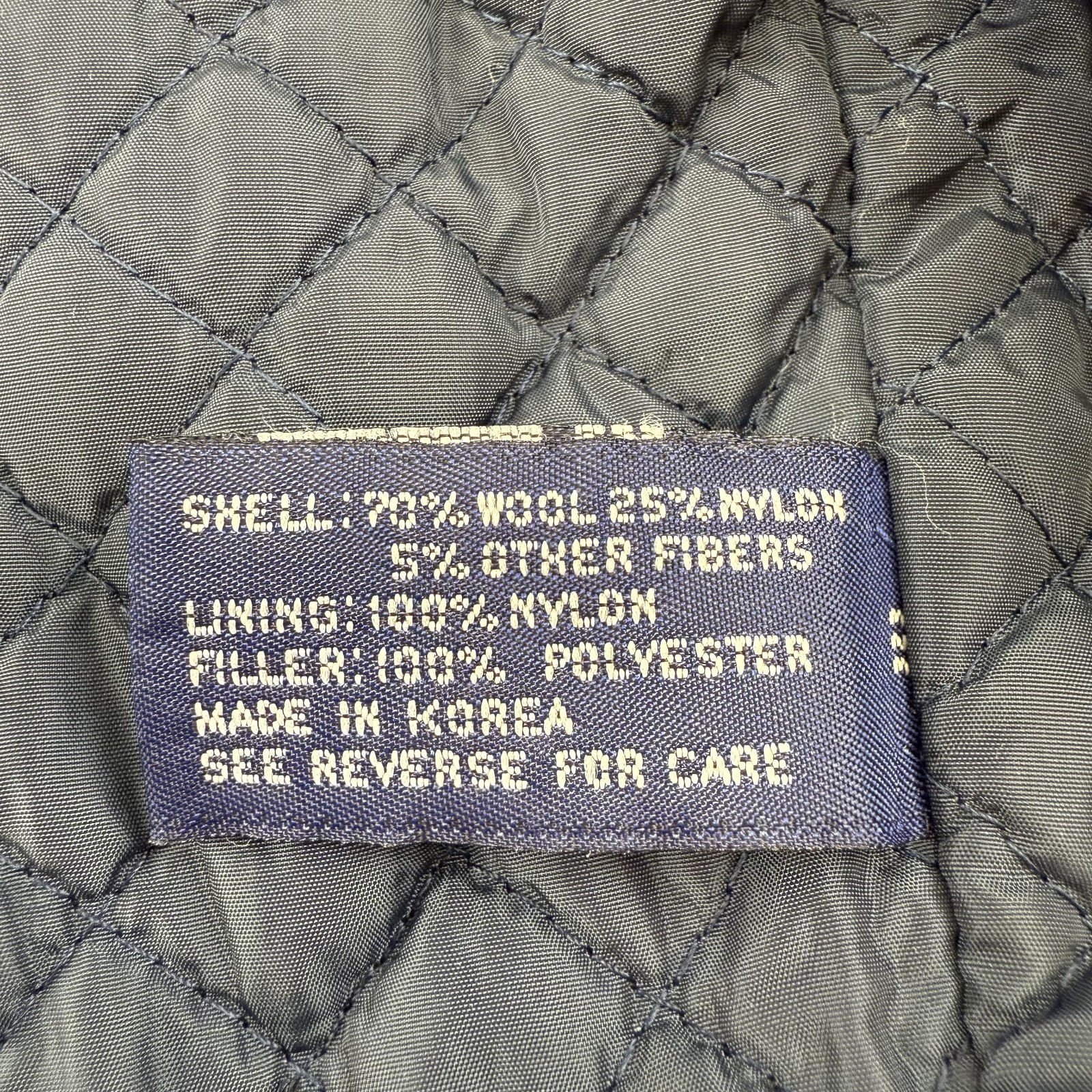 Vintage Structure Wool Jacket Large Gray Quilted … - image 8