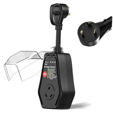 30 Amp Surge Protector for RV, Travel Trailers, Camper, Motorhome, 30Amp Black