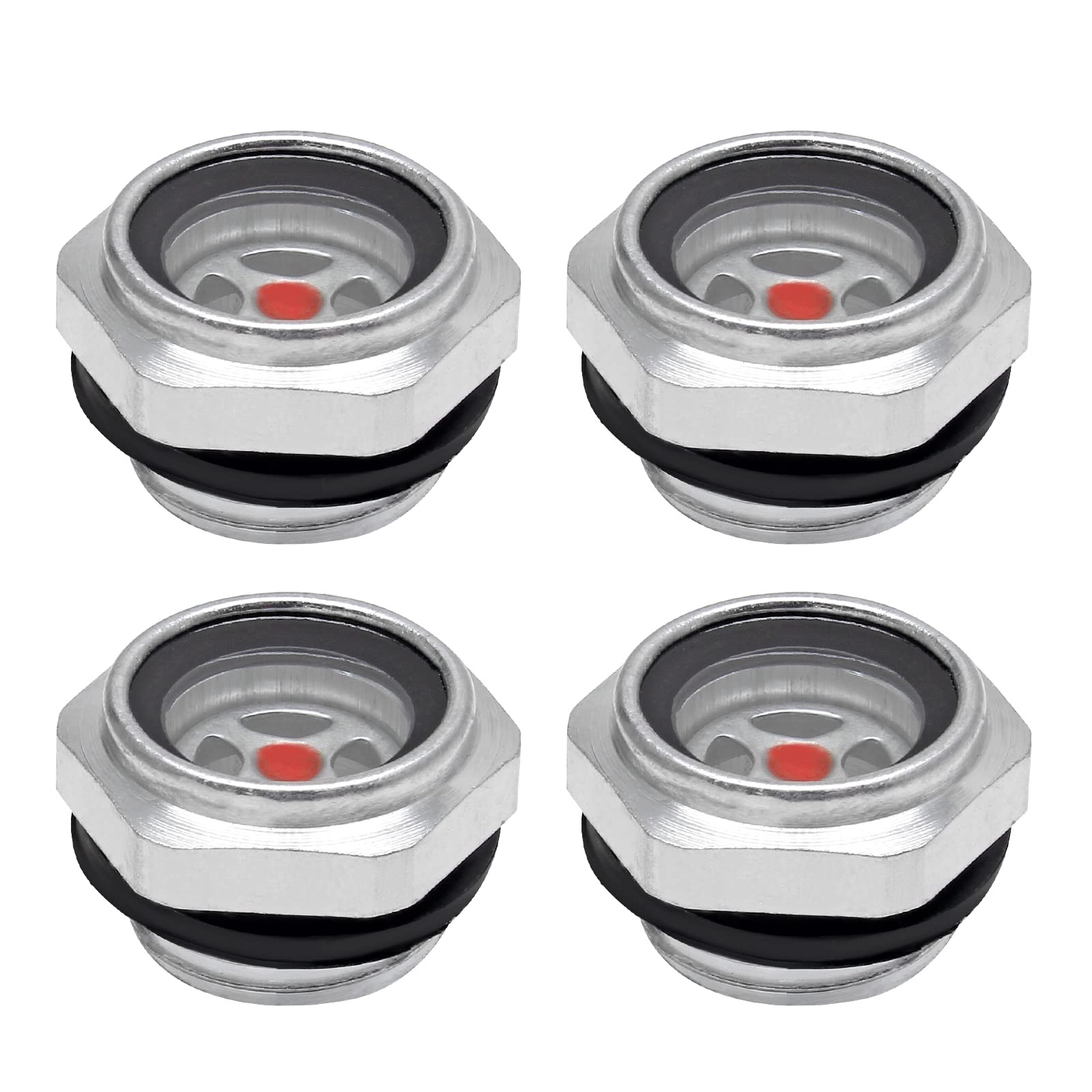 Rierdge 4Pcs Air compressor Oil Sight Glass 1/2 Inch G1/2", Tempered 
