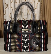 Nicole Lee Purse Tote Bag Black Studded New With Tags Made In USA