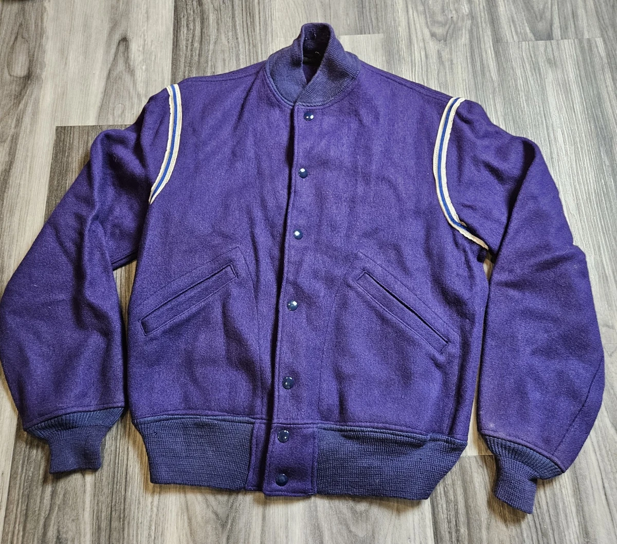 Letterman Purple Original Vintage Outerwear Coats & Jackets for
