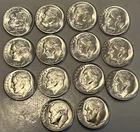 14 - 1955 Gem BU Silver Roosevelt Dimes 90 %-  1 Oz Silver. Low Mintage-12,450