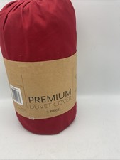 Premium Duvet Cover 3 Piece King/cal King Red 3 Piece Set