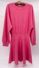 Alice + Olivia Dress Womens Large Pink Wool Blend Knit Long Sleeve Crew Pullover