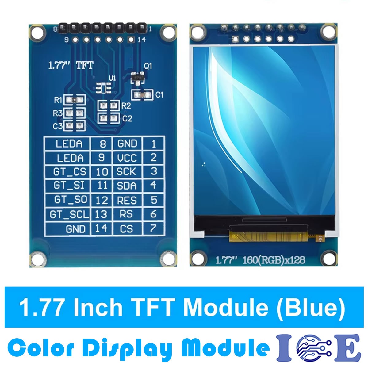 1.77 inch 1.8 TFT Color Display Module Breakout SPI ST7735S for Arduino UNO LCD