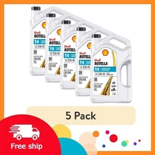 (5 pack) Shell Rotella T4 Triple Protection 15W-40 Diesel Engine Oil, 1 Gallon