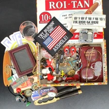 Junk Drawer Vintage Mix Lot Estate Ephemera Jewelry Round Glasses & More!