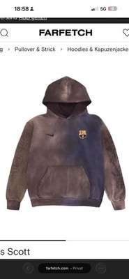 Travis Scott x Nike x FC Barcelona Split-Dye Crest Hoodie- Size L