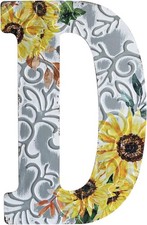 COLLECTIVE HOME 12" Letters for Wall Decor, Embossed Metal Numbers with Sun D