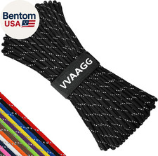 Reflective Paracord Rope 100FT, 7 Strand Nylon Para Cord Lanyard Utility 550 Par