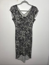 Vintage Wet Seal Dress Womens Small Babydoll Split Sleeve Fitted Stretchy Midi