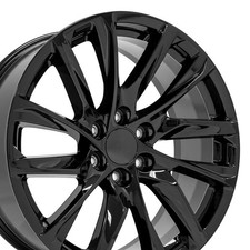 22 Inch Black 4875 Rims Set 4 Fits Cadillac Escalade Gmc Yukon Sierra 22 Inch Black 4875 Rims Set 4 Fits Cadillac Escalade Gmc Yukon Sierra
