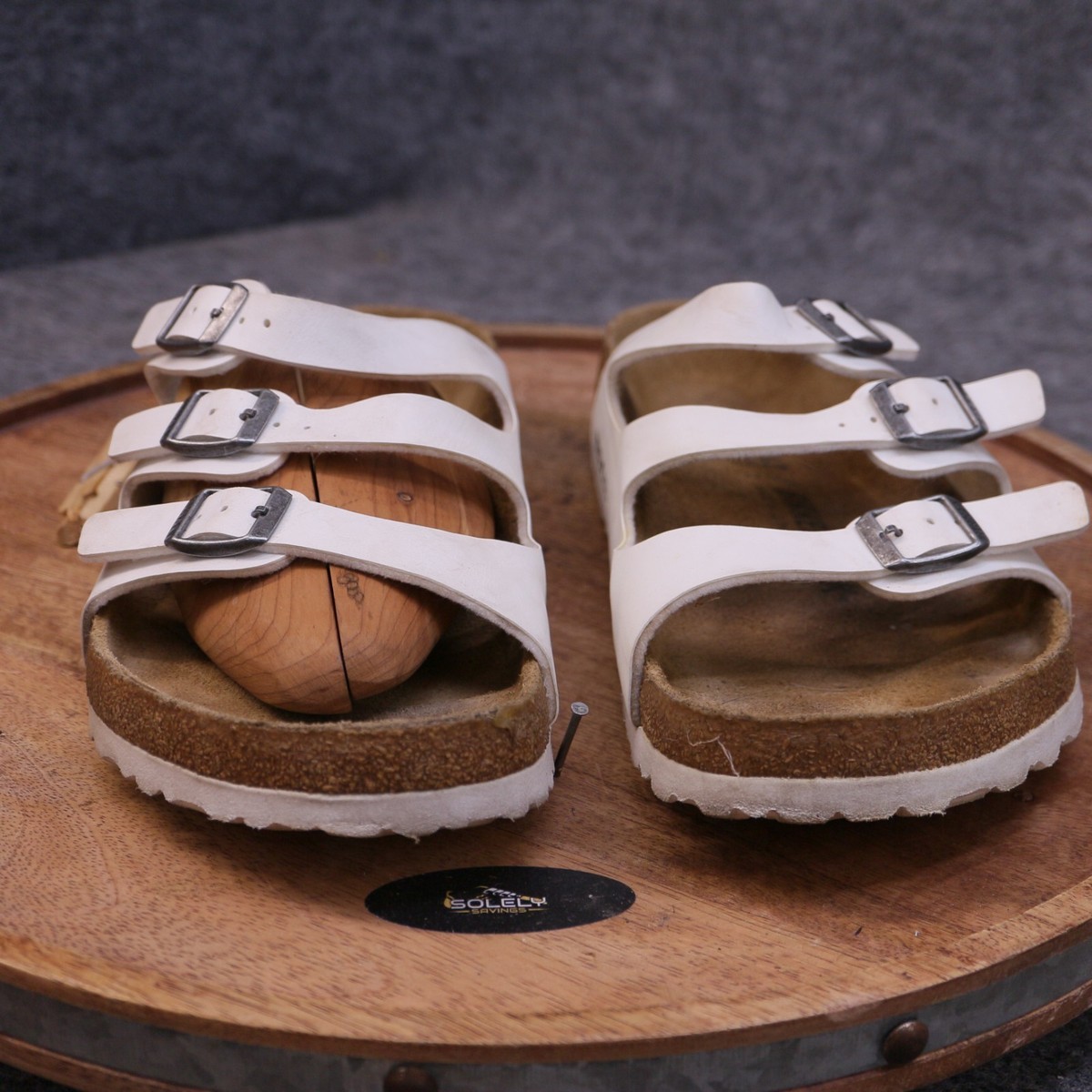 Birkenstock Florida White Birko Flor Slides Sandals Men Size 