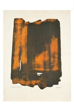 PIERRE SOULAGES Eau Forte, Ink 23.75" x 25.75" Offset Lithograph 2025 Modernism
