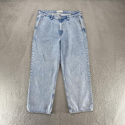 Abercrombie & Fitch Loose High Rise Jeans Womens 14/32 Light Wash Denim Y2K 90s