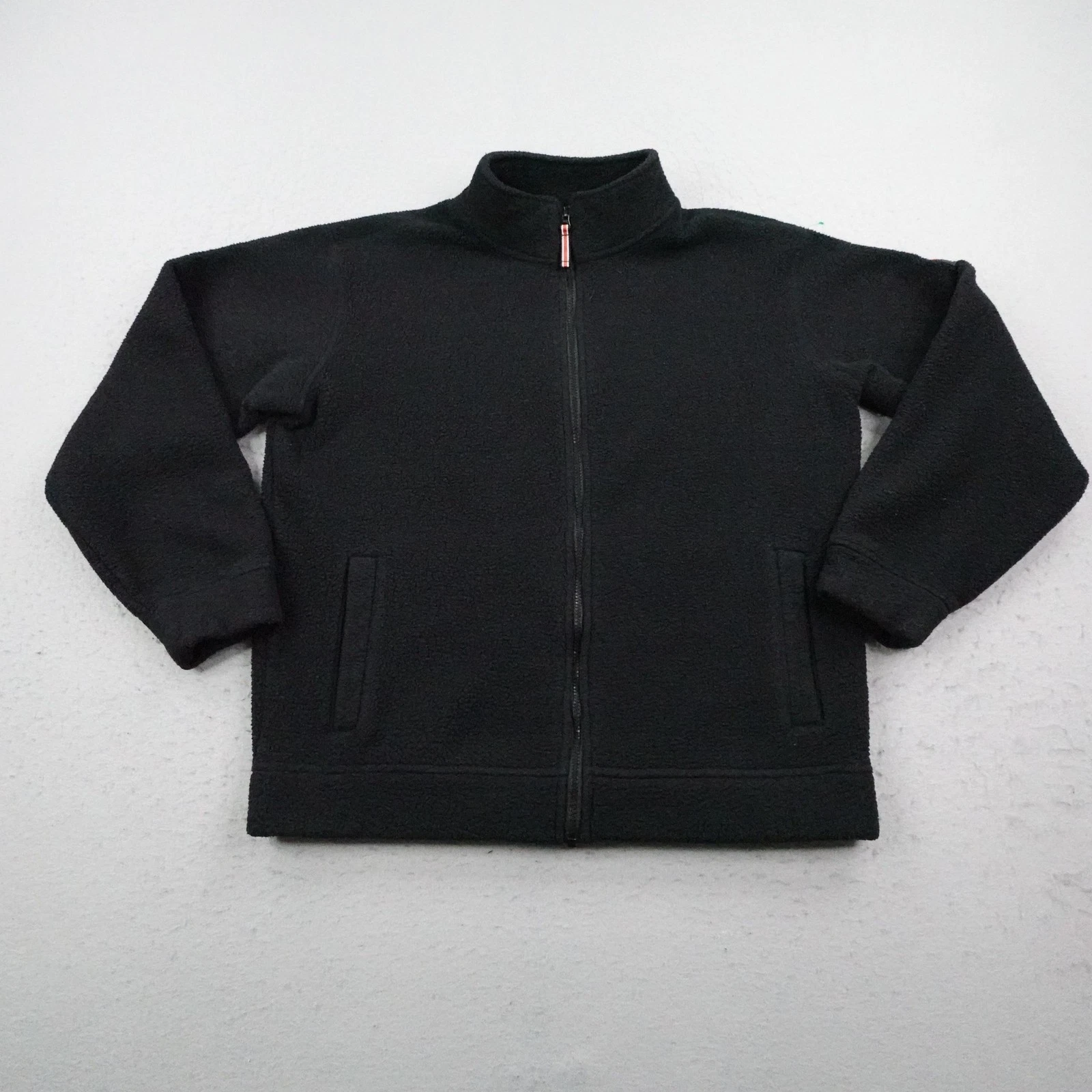 Orvis Jacket Mens Medium Black Sherpa Fleece Fishing High Pile Full Zip Sweater