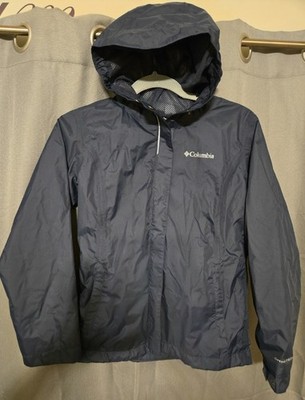 Columbia Boys Omni-Tech Rain Jacket Waterproof Navy Size M (10-12)