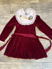 Wildflower Collection Girls Dress size 6 USA Christmas Vintage Velour Cottage