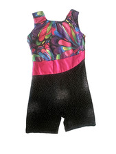 Girls Gymnastics Leotard One Piece Biketard Size 120 Approx. Size 6 .
