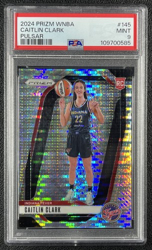 CAITLIN CLARK PSA 9 2024 PANINI WNBA PRIZM #145 ROOKIE PULSAR RC 248/499 FEVER