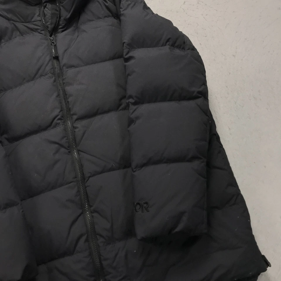 Chaqueta de investigación para exteriores para mujer grande negra abrigo acolchado con capucha cremallera acolchada Foto 3 de 4