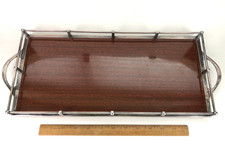 MCM Silverplate Formica Bar Tray Serving Drin...