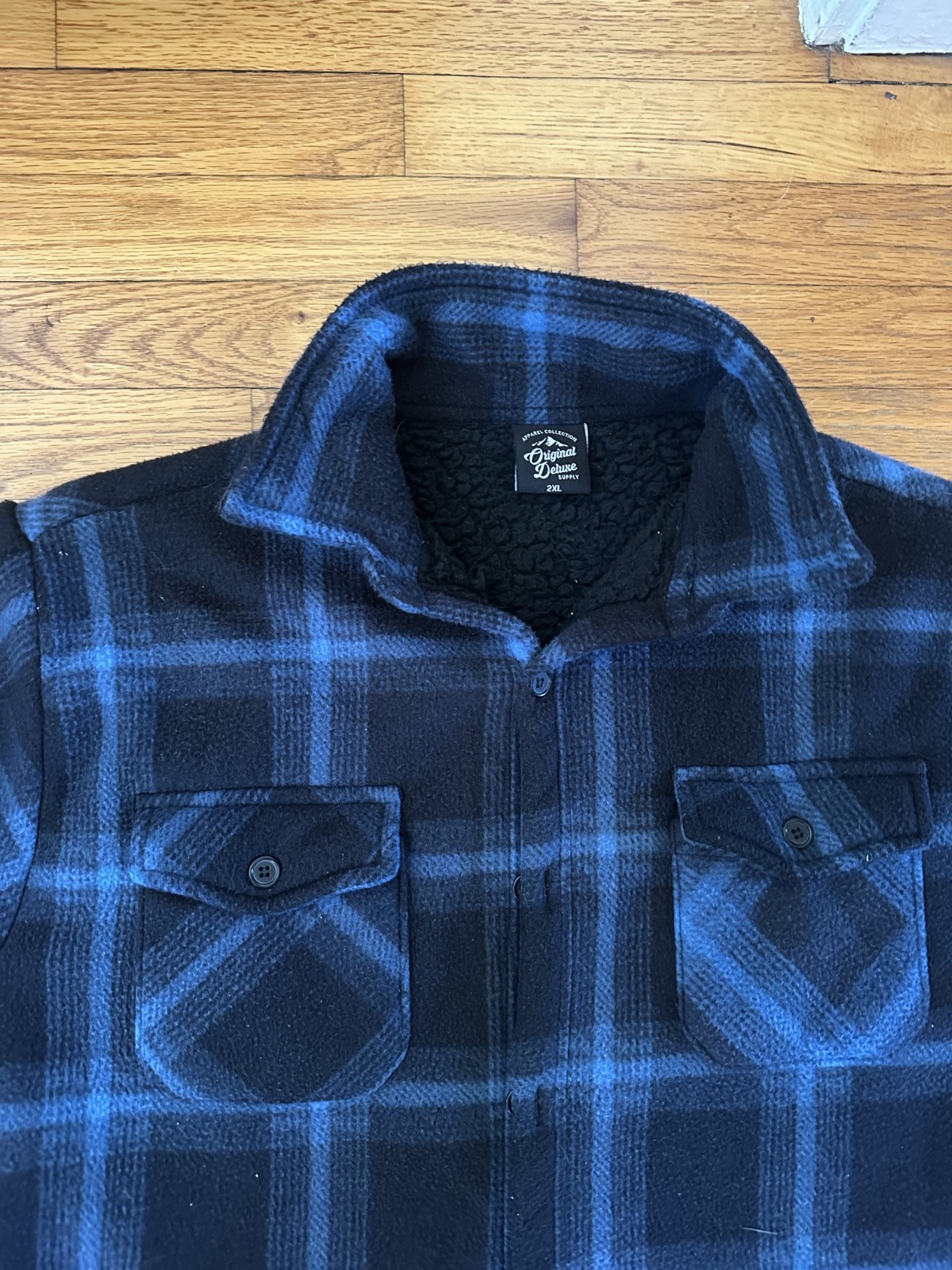 Men's Shearling Fleece Lined Plaid Button Up Shirt Jacket Cold Weather Flannel thumbnail 7