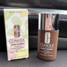 Clinique Even Better Makeup Broad Spectrum SPF 15 WN 125 Mahogany D 1 FL. OZ NEW