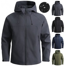 Waterproof Soft Shell Men's Jacket Coat Windproof Hooded Windbreaker Rain Jacket