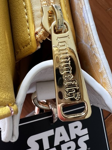Loungefly Star Wars Rebel Gold Letter Cross Body Bag Clutch Purse Faux Leather - Picture 9 of 12