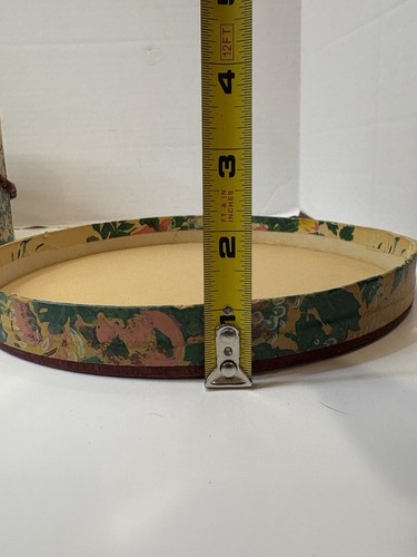 Vintage Mead Floral Round Storage Box Hatbox 1970's With Lid & Original Handle - Picture 20 of 24