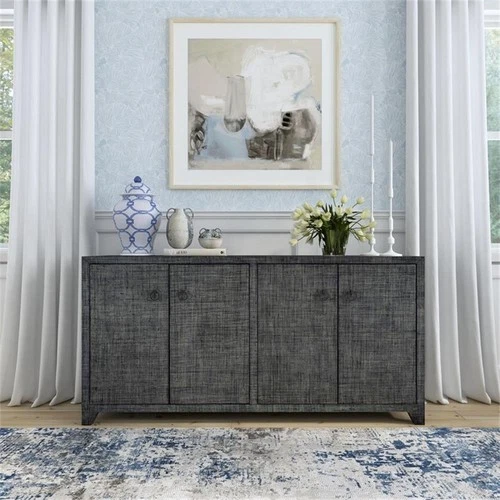 Butler Specialty Company Bar Harbor Raffia 4 Door 70" Sideboard - Charcoal - Picture 2 of 8