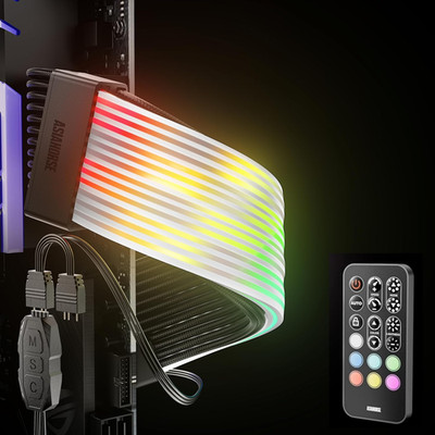 Asiahorse Aurora Pro RGB Cable Cover with 108 Addressable LEDs, RGB Power Cable