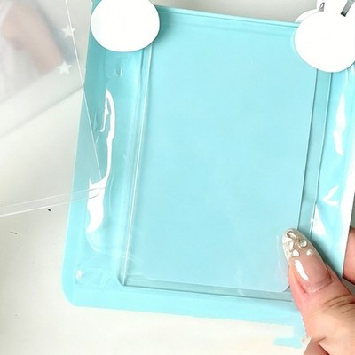 10Pcs Practical PVC Plastic Themed Card Case Clear Dot Star Design 7X10Cm