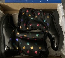 Girl  s 60 Totes Holly Metallic Colorful Hearts Rain Winter Boots - Size 3