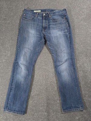 Gap 1969 Jeans Herren W34 L30 Blau Baumwolle Slim Denim Hose Faded Whiskered