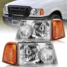 Headlights Assembly Set for 2001-2011 Ford Ranger with Corner Light 4pcs Clear L