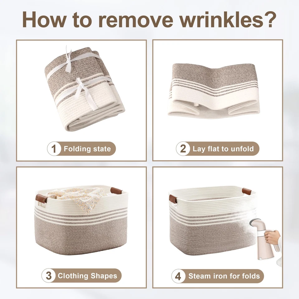 86L Extra Large Laundry Basket with Leather Handles for Living Room Storage, ... - Image 3 of 4