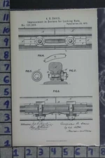 1872 DAVIS PHILADELPHIA PA LOCK NUT DEVICE GARAGE TOOL PATENT LITHO 122999