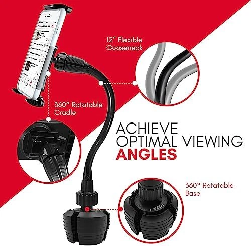 Cup Holder Tablet  iPad Cup Holder Car - 12" Flexible Gooseneck iPad Car  Mount - Image 4 of 4