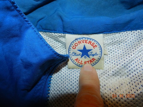 CONVERSE Vintage All Star Chuck Taylor 90s Jacket Sport Wear Hip Hop blue white - Picture 4 of 4
