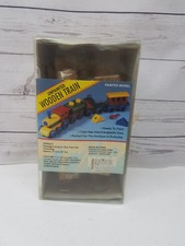 Unpainted Wooden Train With Interchangeable Cars 4 Pieces 4" T1