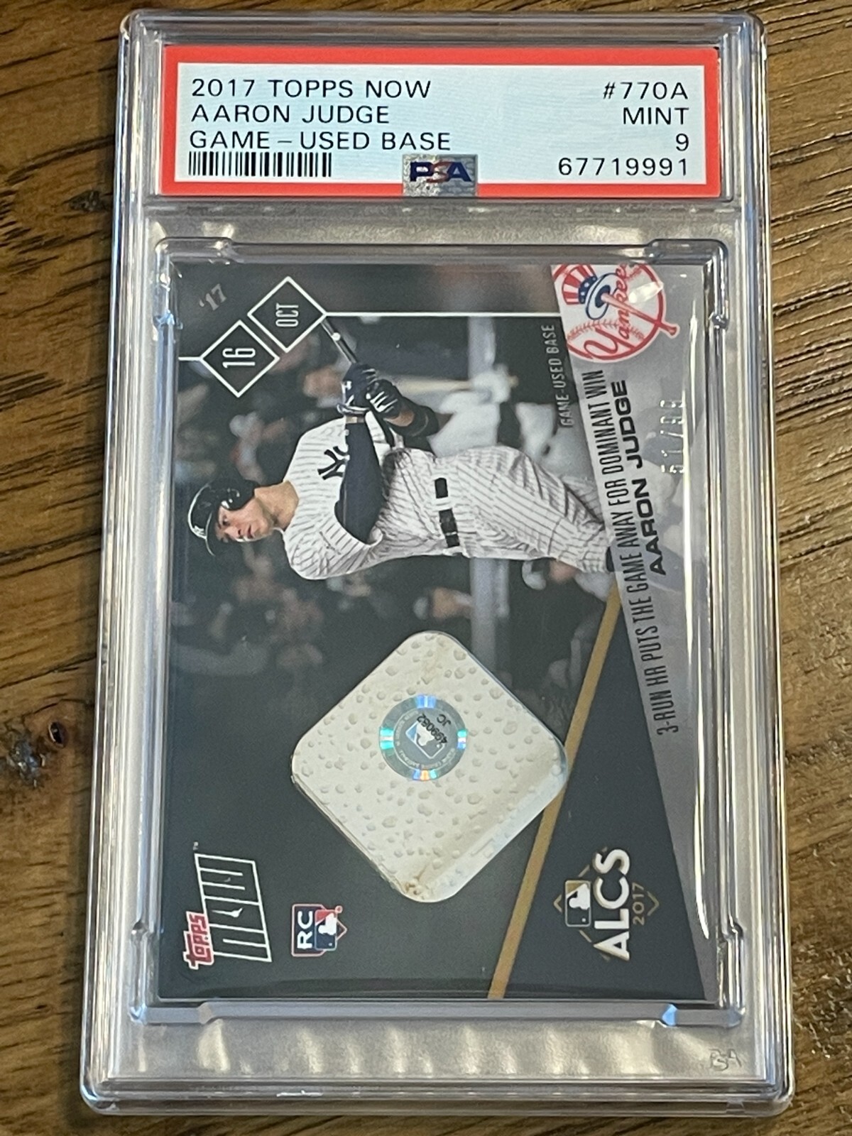 2017 Topps NOW AARON JUDGE 770a Game Used Base Relic RC Rookie 51/99 ...