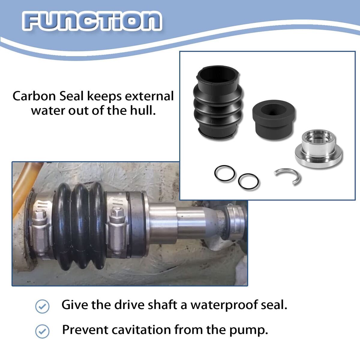 For Sea Doo Carbon Seal Drive Line Rebuild Kit & Boot 951 For Sea Doo Carbon Seal Drive Line Rebuild Kit & Boot 951