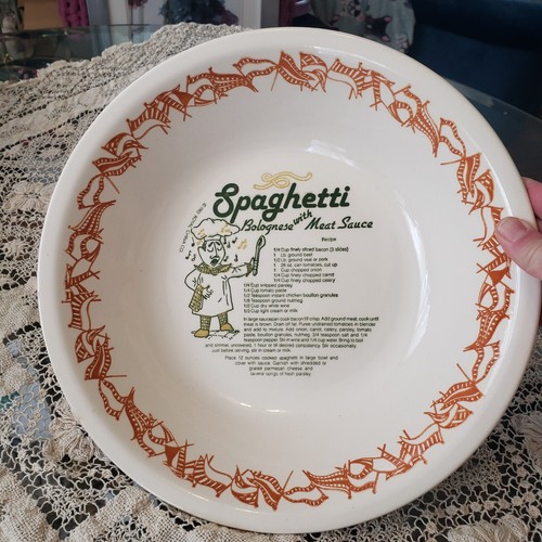 Vintage 1983 Spaghetti Bolognese Recipe SERVING BOWL Italian Classics ROYAL USA - Picture 2 of 14