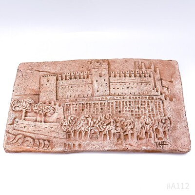 Vintage Terrakotta Wandrelief Relief  TAAF  Handgefertigt | 15x26,5cm