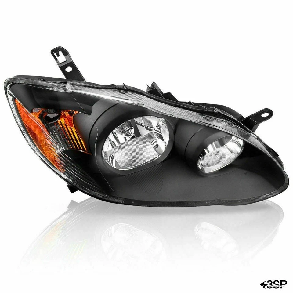 Juego de faros delanteros carcasa negra izquierda+derecha para Toyota Corolla 2003-2008 Foto 3 de 4