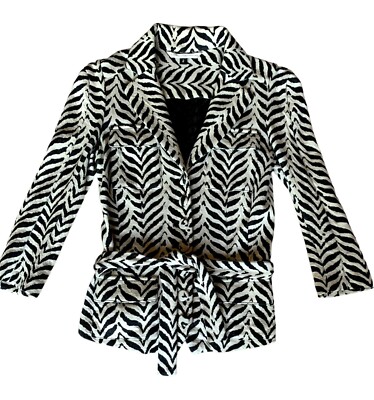 DIANE VON FURSTENBERG ZEBRRA JERSEY JACKET FITTED SOFT ELEGANT
