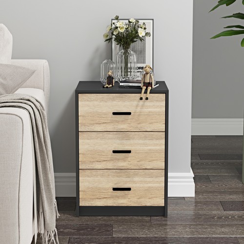 3 Drawer Wooden Bedroom Bedside Cabinet Furniture Storage Nightstand Side Table - Picture 29 of 130