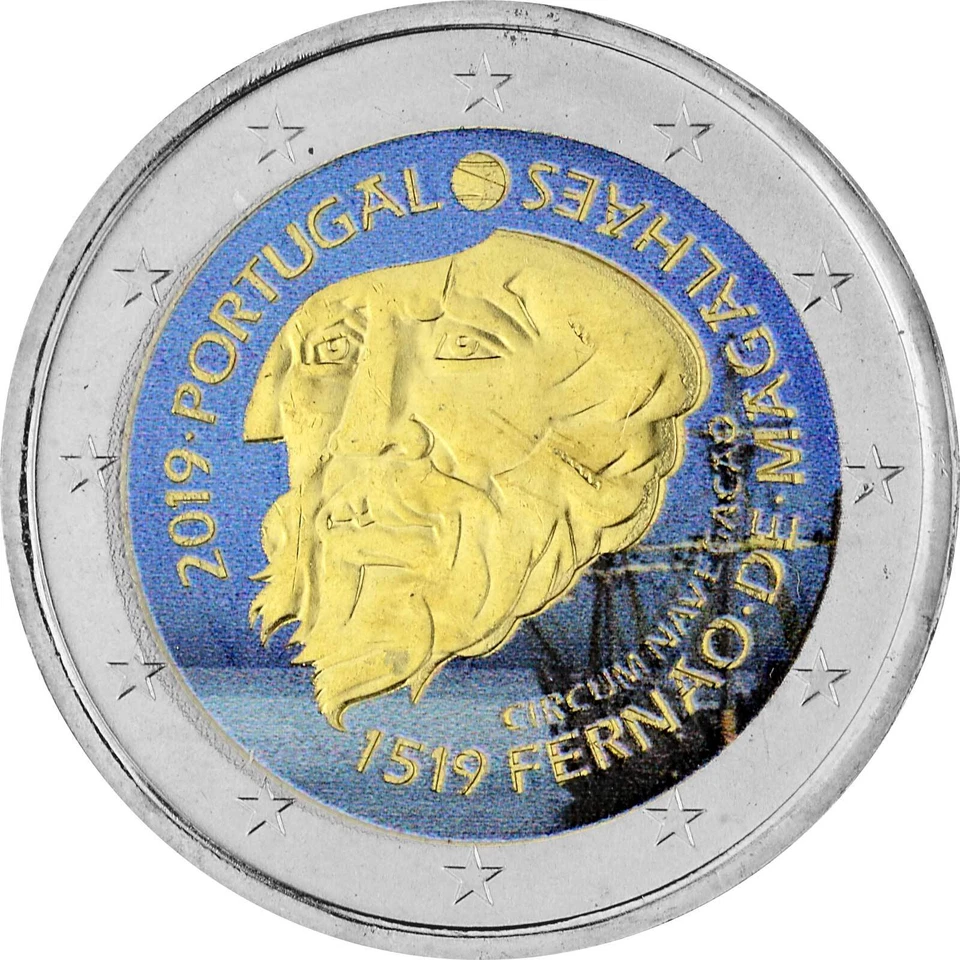 2 Euro Portugal 2019 - Tour Du Monde Par Magellan - Coloré - Photo 1/1